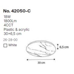 InLight Πλαφονιέρα οροφής LED 18W 4cct από λευκό ακρυλικό D:30cm (42050-C-Λευκό)