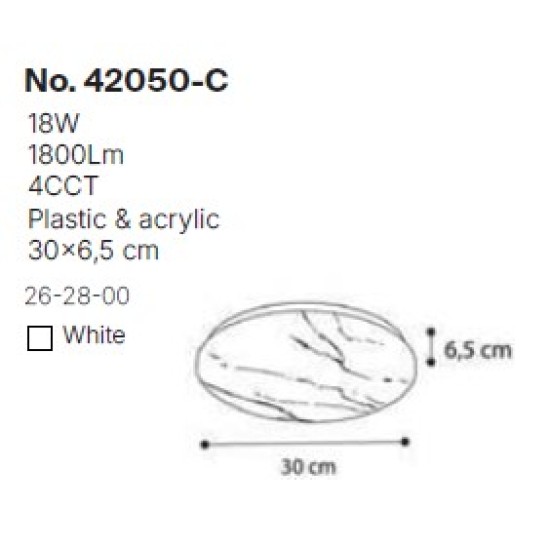 InLight Πλαφονιέρα οροφής LED 18W 4cct από λευκό ακρυλικό D:30cm (42050-C-Λευκό) InLight Πλαφονιέρα οροφής LED 18W 4cct από λευκό ακρυλικό D:30cm (42050-C-Λευκό)
