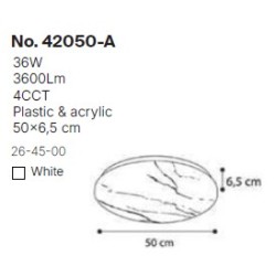 InLight Πλαφονιέρα οροφής LED 36W 4cct από λευκό ακρυλικό D:50cm (42050-Α-Λευκό)