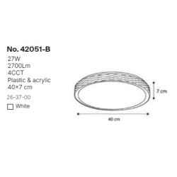 InLight Πλαφονιέρα οροφής LED 27W 4cct από λευκό ακρυλικό D:50cm (42051-B) InLight Πλαφονιέρα οροφής LED 27W 4cct από λευκό ακρυλικό D:50cm (42051-B)