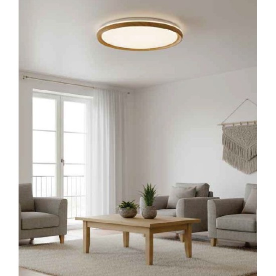 InLight Πλαφονιέρα οροφής από φυσικό ξύλο, 36W 4CCT αλουμίνιο (42052-A)