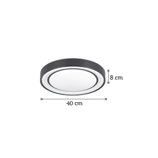 InLight Φωτιστικό Οροφής LED Μαύρο 27W – Πλαφονιέρα 3CCT Starry Effect (42179-Β)