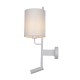 InLight Επιτοίχιο φωτιστικό LED 3W 3000K και 1ΧΕ27 σε λευκή απόχρωση με υφασμάτινο καπέλο (43028-WH)