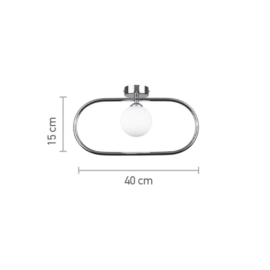 InLight Επιτοίχιο Φωτιστικό Μαύρο G9 – Οβάλ με White Opal Γυαλί 15×40 cm (43030-Black)
