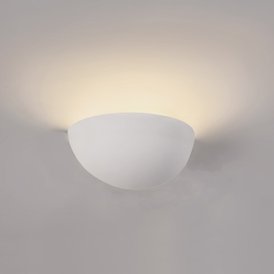 InLight Επιτοίχιο Φωτιστικό Γύψινο Λευκό E14 – Ημικυκλικό 27,5×12,5 cm (43032)