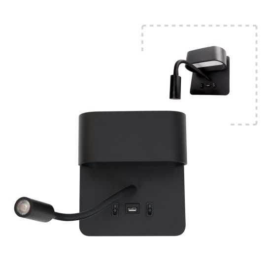 Apple Επιτοίχιο φωτιστικό LED 9W 3000K από μαύρο μέταλλο D:16cm (43036-BL) Apple Επιτοίχιο φωτιστικό LED 9W 3000K από μαύρο μέταλλο D:16cm (43036-BL)