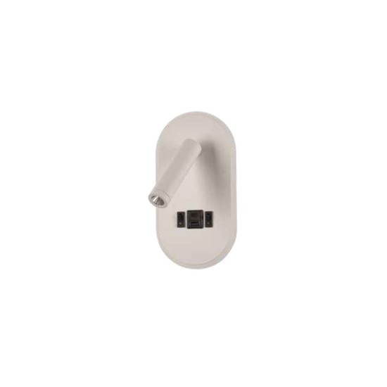 Inlight Επιτοίχιο Φωτιστικό LED Λευκό 3W + 9W – Spot & Backlight με USB & Type-C (43041-WH)