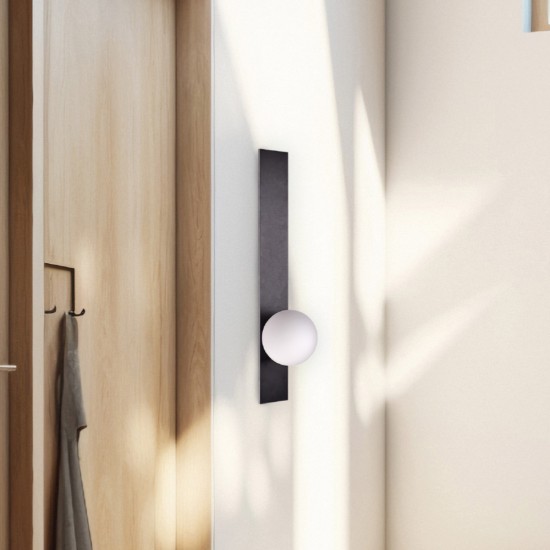Inlight Επιτοίχιο Φωτιστικό LED Μαύρο 10W – Γραμμικό με Οπαλίνα 60 cm (43044-BL)