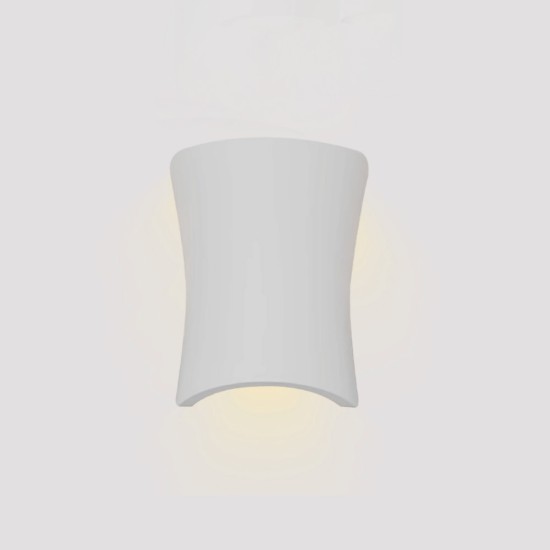 Inlight Επιτοίχιο φωτιστικό λευκό από γύψο 1XE14 D:21,5cm (43053-White)