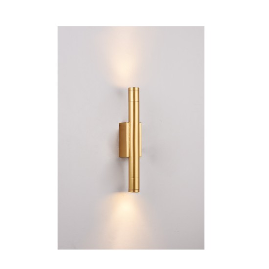 Inlight Επιτοίχιο φωτιστικό LED 2*5W 3000K σε χρυσαφί απόχρωση απο αλουμίνιο D:30x6cm (43061-Golden)