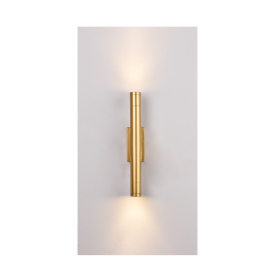 Inlight Επιτοίχιο φωτιστικό LED 2*5W 3000K σε χρυσαφί απόχρωση απο αλουμίνιο D:30x6cm (43061-Golden)