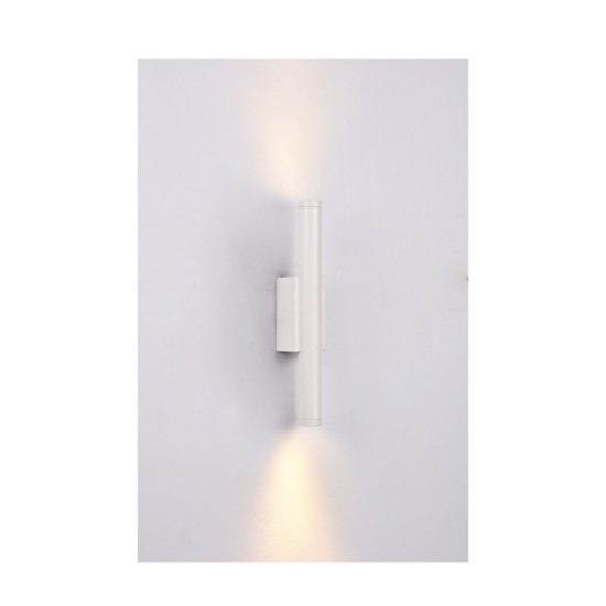 Inlight Επιτοίχιο φωτιστικό LED 2*5W 3000K σε λευκή απόχρωση απο αλουμίνιο D:30x6cm (43061-White)