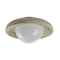 InLight Πλαφονιέρα οροφής γκρι από travertine marble 2XG9 D:25cm (43067)