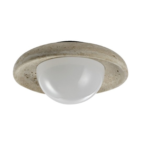 InLight Πλαφονιέρα οροφής γκρι από travertine marble 2XG9 D:25cm (43067)