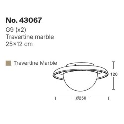 InLight Πλαφονιέρα οροφής γκρι από travertine marble 2XG9 D:25cm (43067) InLight Πλαφονιέρα οροφής γκρι από travertine marble 2XG9 D:25cm (43067)