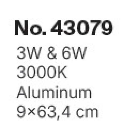 Inlight Επιτοίχιο φωτιστικό LED 3W & 6W 3000K από μαύρο μέταλλο (43079)
