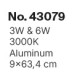 Inlight Επιτοίχιο φωτιστικό LED 3W & 6W 3000K από μαύρο μέταλλο (43079)
