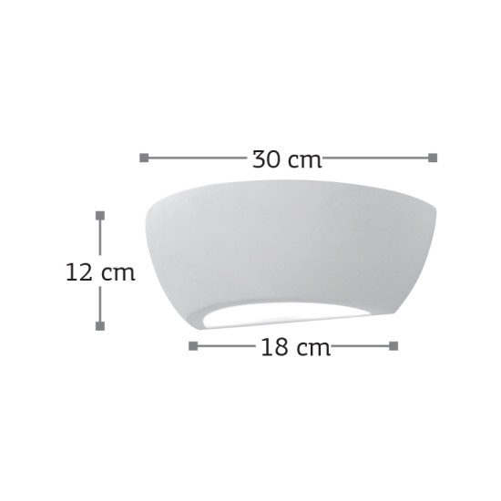 InLight Επιτοίχιο φωτιστικό λευκό από γύψο 1XE14 D:30cm (43345)