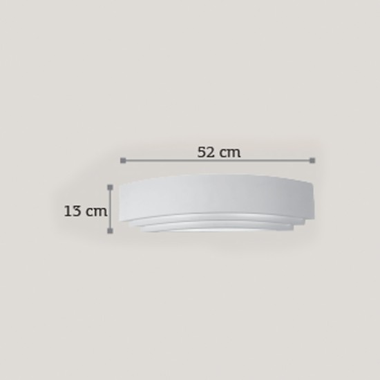 InLight Επιτοίχιο φωτιστικό λευκό από γύψο 2XE24 D:52cm (43389) InLight Επιτοίχιο φωτιστικό λευκό από γύψο 2XE24 D:52cm (43389)