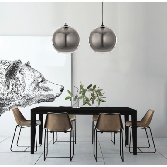 InLight Κρεμαστό φωτιστικό από φιμέ γυαλί 1XE27 D:30cm (4355-Α) InLight Κρεμαστό φωτιστικό από φιμέ γυαλί 1XE27 D:30cm (4355-Α)