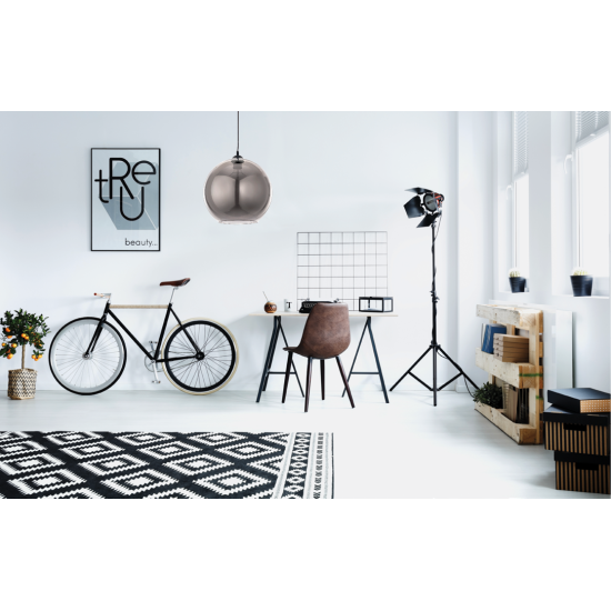 InLight Κρεμαστό φωτιστικό από φιμέ γυαλί 1XE27 D:30cm (4355-Α) InLight Κρεμαστό φωτιστικό από φιμέ γυαλί 1XE27 D:30cm (4355-Α)