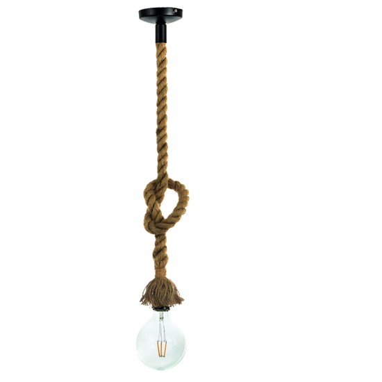 InLight Κρεμαστό φωτιστικό από καφέ σχοινί 1XE27 D:130cm (4381-1-BL) InLight Κρεμαστό φωτιστικό από καφέ σχοινί 1XE27 D:130cm (4381-1-BL)