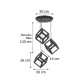 InLight Κρεμαστό φωτιστικό από μαύρο μέταλλο 3XE27 D:30cm (4400-3-BL-ΡΟΖΕΤΑ) InLight Κρεμαστό φωτιστικό από μαύρο μέταλλο 3XE27 D:30cm (4400-3-BL-ΡΟΖΕΤΑ)