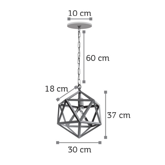 InLight Κρεμαστό φωτιστικό από μαύρο μέταλλο 1XE27 D:30cm (4418-BL) InLight Κρεμαστό φωτιστικό από μαύρο μέταλλο 1XE27 D:30cm (4418-BL)