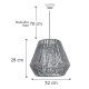 InLight Κρεμαστό φωτιστικό καφέ από σχοινί 1XE27 D:32cm (4502) InLight Κρεμαστό φωτιστικό καφέ από σχοινί 1XE27 D:32cm (4502)