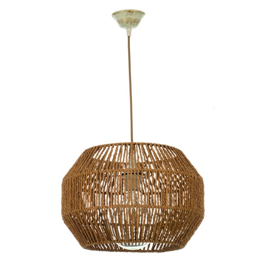 InLight Κρεμαστό φωτιστικό καφέ από σχοινί 1XE27 D:35cm (4503) InLight Κρεμαστό φωτιστικό καφέ από σχοινί 1XE27 D:35cm (4503)