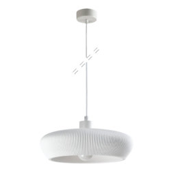Inlight Κρεμαστό Γύψινο Φωτιστικό E27, Λευκό, D:30x8,5cm(4102-B-White)