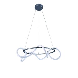 InLight Κρεμαστό φωτιστικό LED 80W 3000K από χρώμιο μέταλλο και σωλήνα σιλικόνης D:80cm (6017-A-CH)