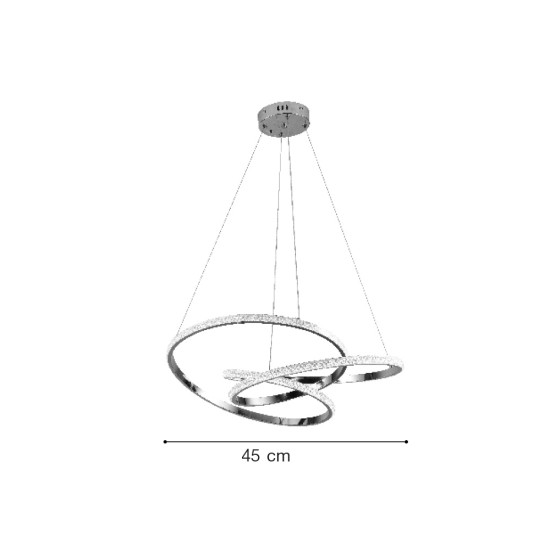 Inlight Κρεμαστό φωτιστικό LED 40W 3CCT (by switch on base) σε χρώμιο D:45cm (6092-B-Chrome) Inlight Κρεμαστό φωτιστικό LED 40W 3CCT (by switch on base) σε χρώμιο D:45cm (6092-B-Chrome)