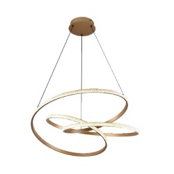 Inlight Κρεμαστό φωτιστικό LED 40W 3CCT (by switch on base) σε χρυσή απόχρωση D:45cm (6092-B-Golden)