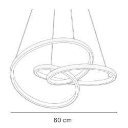 Inlight Κρεμαστό φωτιστικό LED 58W 3CCT (by switch on base) σε χρυσή απόχρωση D:60cm (6092-A-Golden)