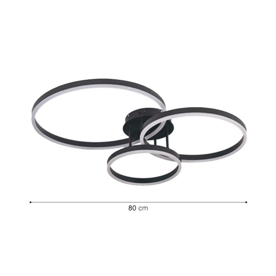 Inlight Φωτιστικό οροφής LED 75W 3CCT (by switch on base) D:80cm (6094-A-Black) Inlight Φωτιστικό οροφής LED 75W 3CCT (by switch on base) D:80cm (6094-A-Black)