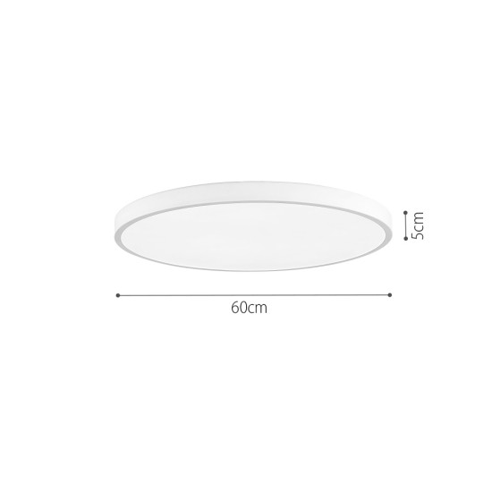 InLight Πλαφονιέρα οροφής LED 36W 3CCT (by switch on base) από γκρί μέταλλο και ακρυλικό D:60cm (42035-B-Gray)