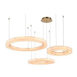 Inlight Κρεμαστό φωτιστικό, Alabaster, 65W, 7150 lm, 3CCT (by switch on base)D: 80X6cm-60X6cm-40X6cm(6115-A)