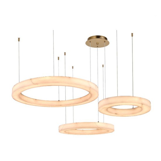Inlight Κρεμαστό φωτιστικό, Alabaster, 65W, 7150 lm, 3CCT (by switch on base)D: 80X6cm-60X6cm-40X6cm(6115-A)