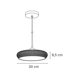 Inlight Κρεμαστό Γύψινο Φωτιστικό E27, Γκρι, D:30x8,5cm(4102-B-Gray)