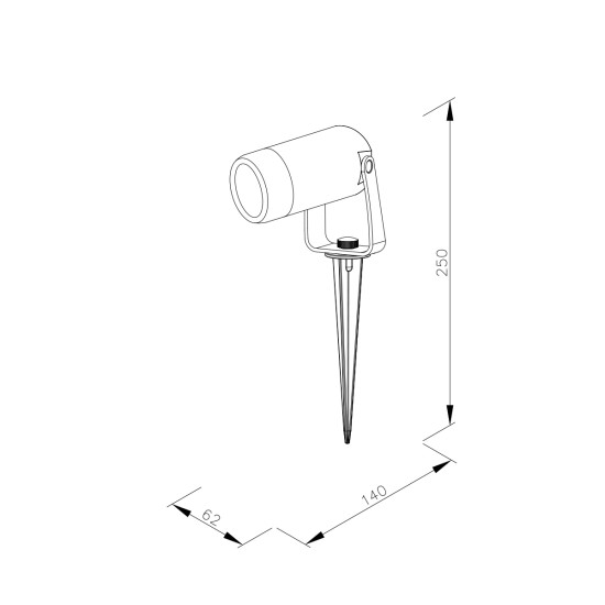 it-Lighting Erling 1xGU10 Outdoor Spike Light Black D:62x140x250mm (80600314) it-Lighting Erling 1xGU10 Outdoor Spike Light Black D:62x140x250mm (80600314)