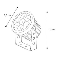 it-Lighting Crest peak LED 7W RGB CCT Outdoor Wall Lamp Black D:8.5 x 12cm (80700415)