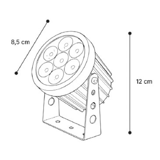 it-Lighting Crest peak LED 7W RGB CCT Outdoor Wall Lamp Black D:8.5 x 12cm (80700415)