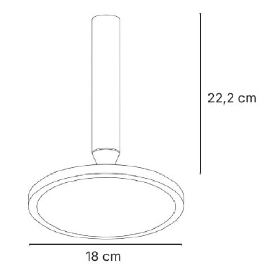 InLight Κρεμαστό Φωτιστικό Σποτ LED 12W, 3CCT, Μαύρο, 120°, D:18x22.2cm (9092-Black)