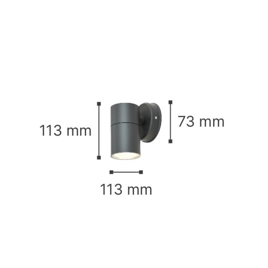 it-Lighting Eklutna 1xGU10 Outdoor Wall Lamp Anthracite D:11.3cmx11.3cm (80200544)