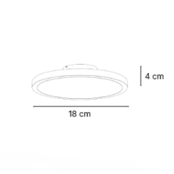 InLight Φωτιστικό Σποτ Οροφής LED 12W, 3CCT, Μαύρο, 120° D:18x4cm (9093-Black)
