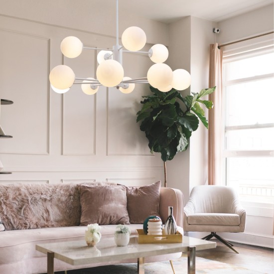 InLight Κρεμαστό φωτιστικό LED 7W 3000K από μέταλλο D:60cm (6070-White)