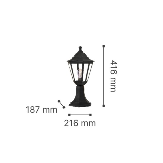 it-Lighting Redfish 1xE27 Outdoor Stand Light Black D:41.6cmx21.6cm (80400314)