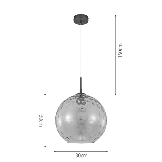 InLight Κρεμαστό φωτιστικό από διάφανο γυαλί 1XE27 D:30cm (4039-A-Transparent)