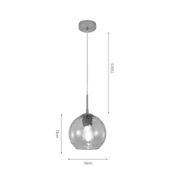 InLight Κρεμαστό φωτιστικό από διάφανο γυαλί 1XE27 D:18cm (4039-B-Transparent) InLight Κρεμαστό φωτιστικό από διάφανο γυαλί 1XE27 D:18cm (4039-B-Transparent)